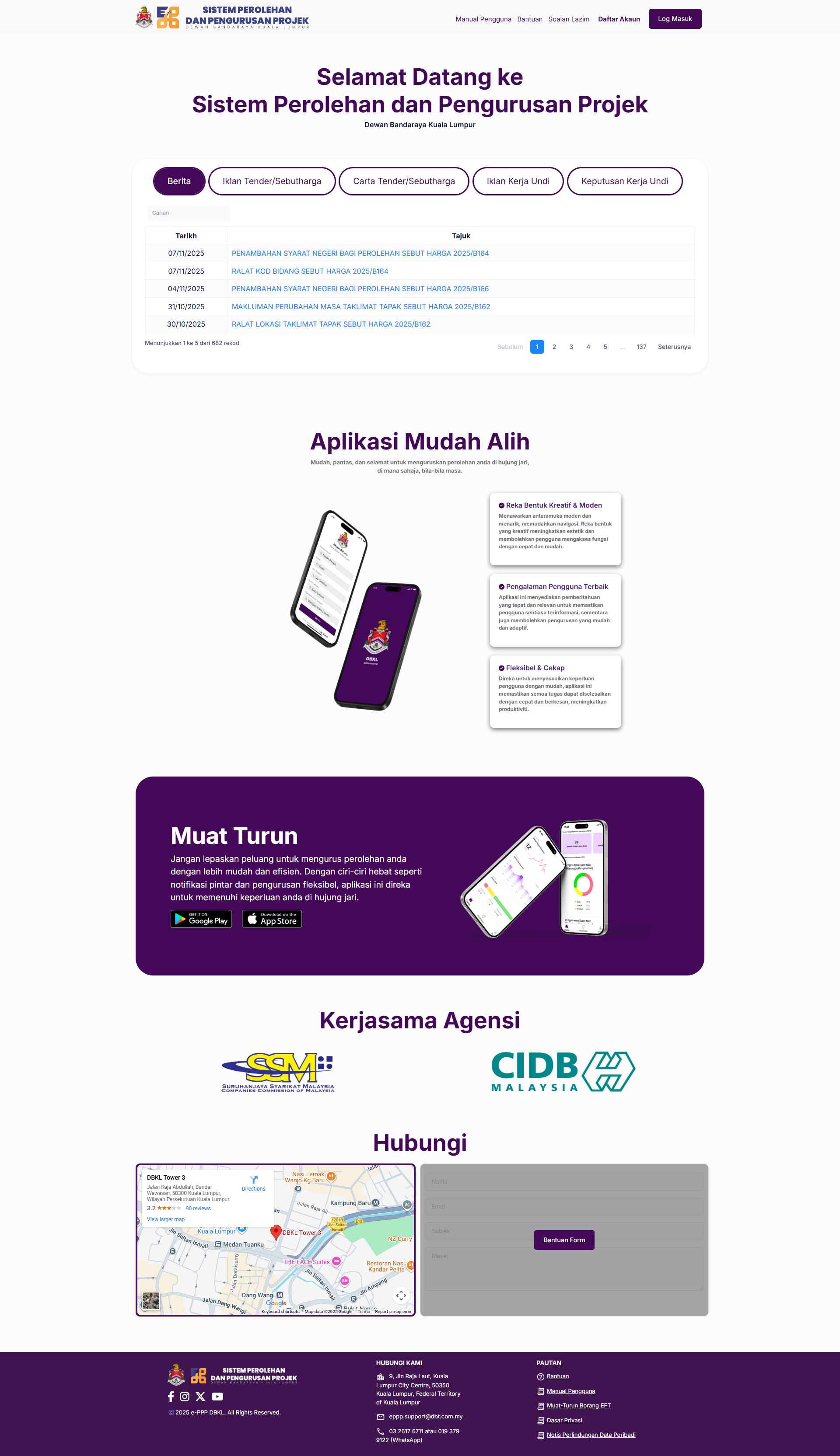 DBKL Homepage Screenshot